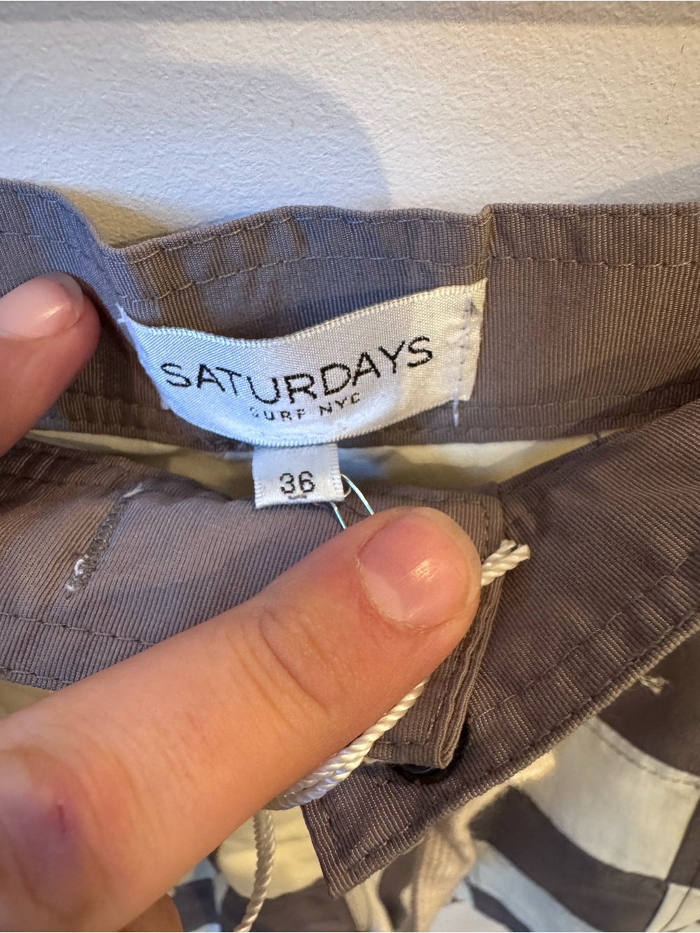 Saturdays New York City Grey/White Checkered Swim shorts
